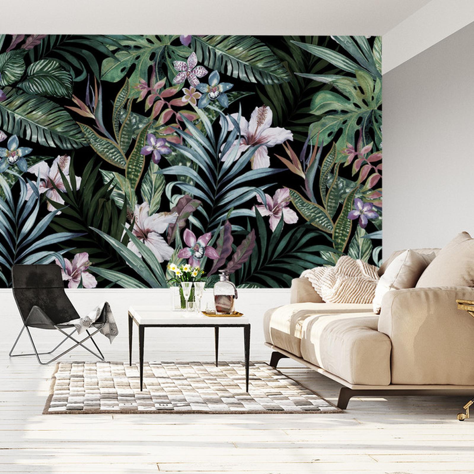 Carta Da Parati Foglie Tropicali 300x210 Cm – Fotomurale In TNT, Decorazione Murale Moderna