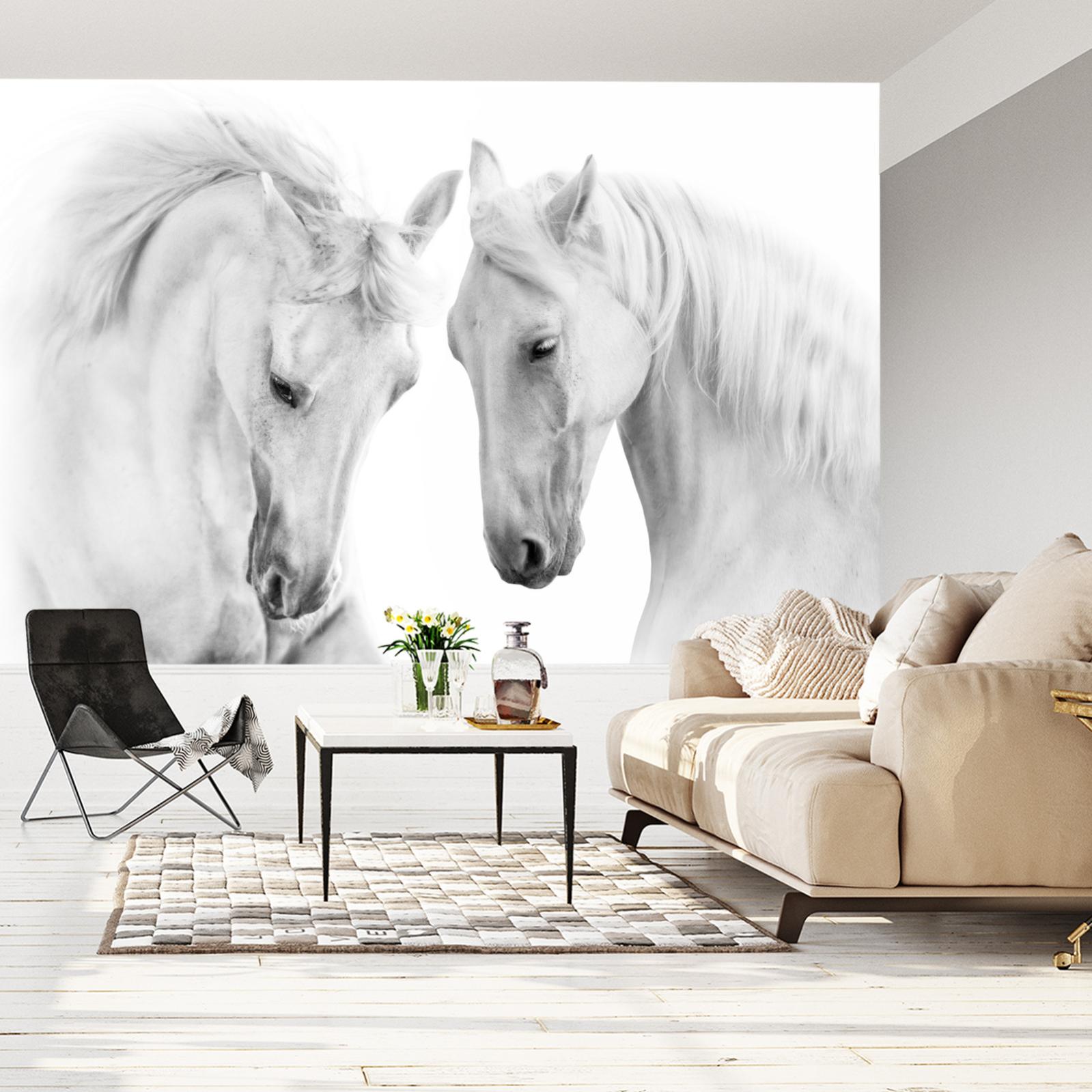 Carta Da Parati Due Cavalli Bianchi 3D- Dimensione: 180x120 cm | Leroy ...