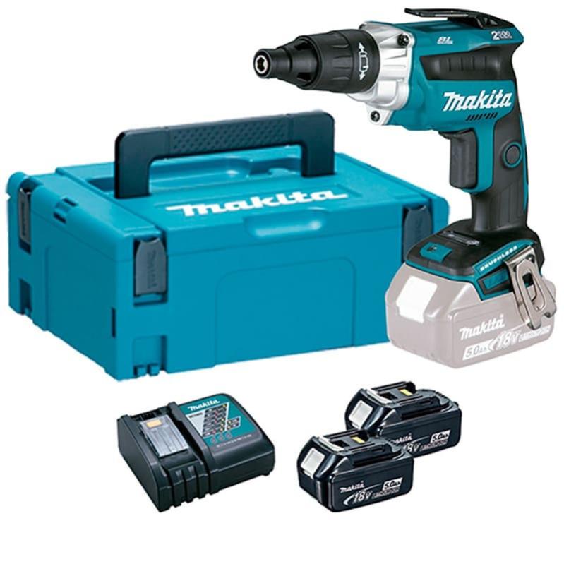Perceuse Visseuse MAKITA 18V Brushless - 2 Batteries 5.0Ah + Kit Accessoires 100 Pièces