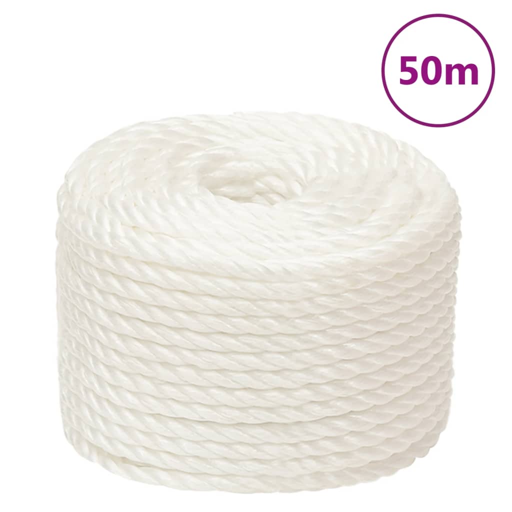 Corde en nylon tressé blanc 3 mm 50 m, cordes-chaines