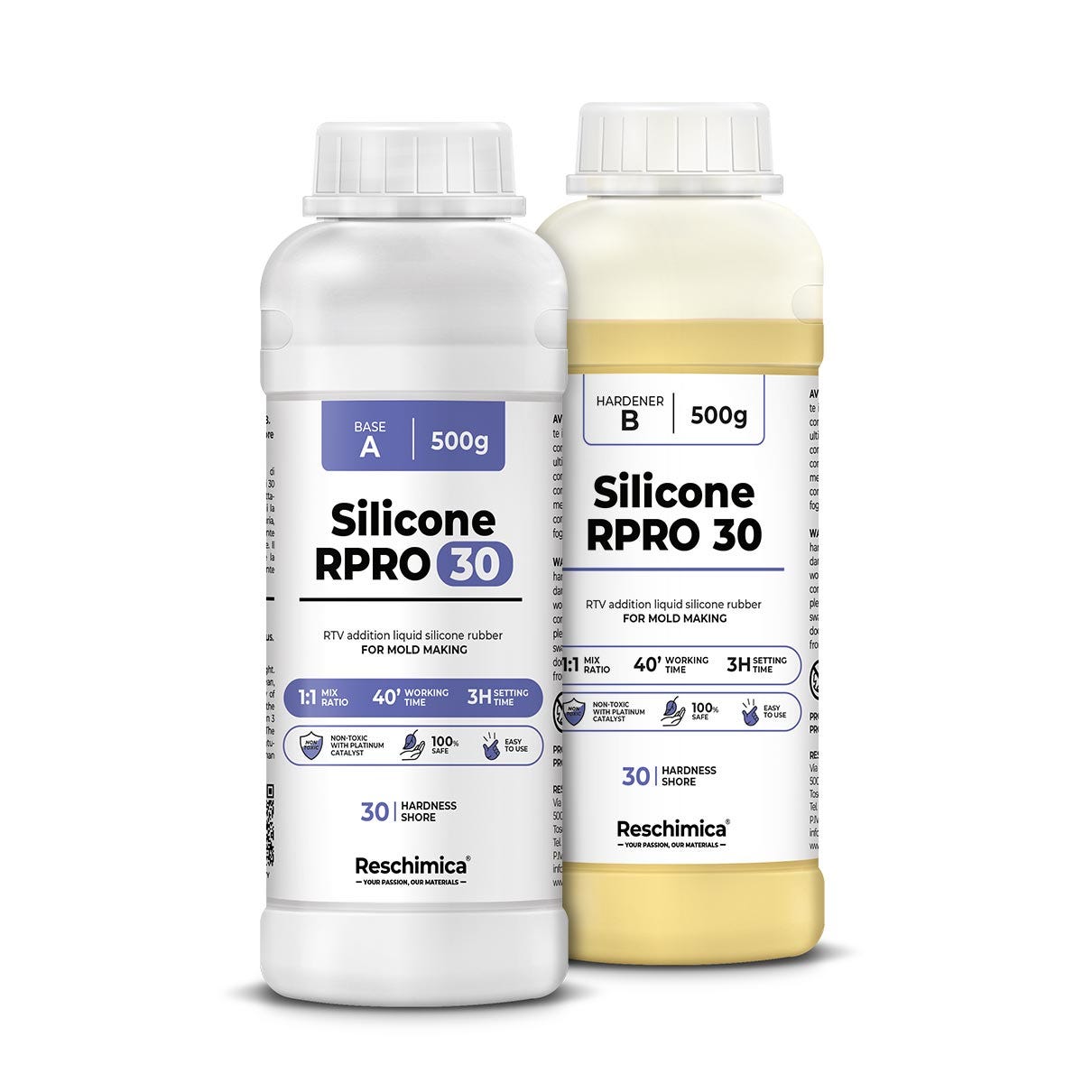 Caoutchouc de Silicone Liquide pour Moulage 1:1 R PRO 30, Non Toxique avec  catalyseur au Platine (1 kg)