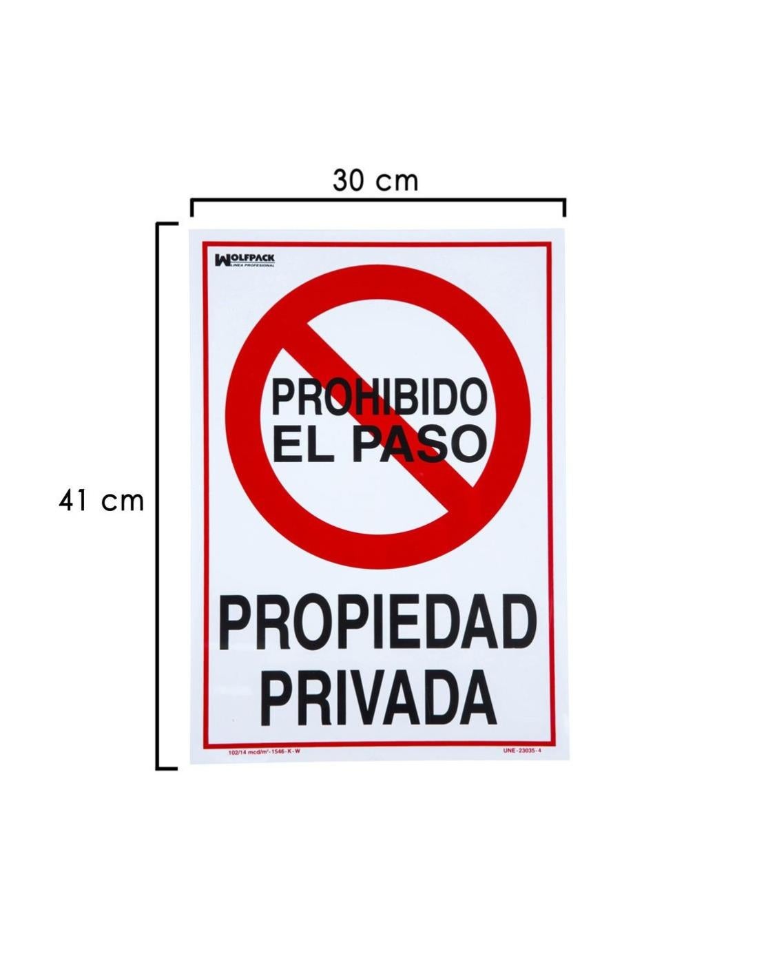 Cartel Propiedad Privada 41X30 Cm.