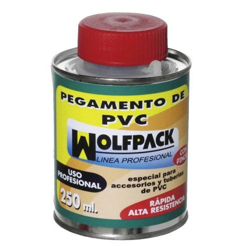 Pegamento PVC Wolfpack Con Pincel 250 ml.