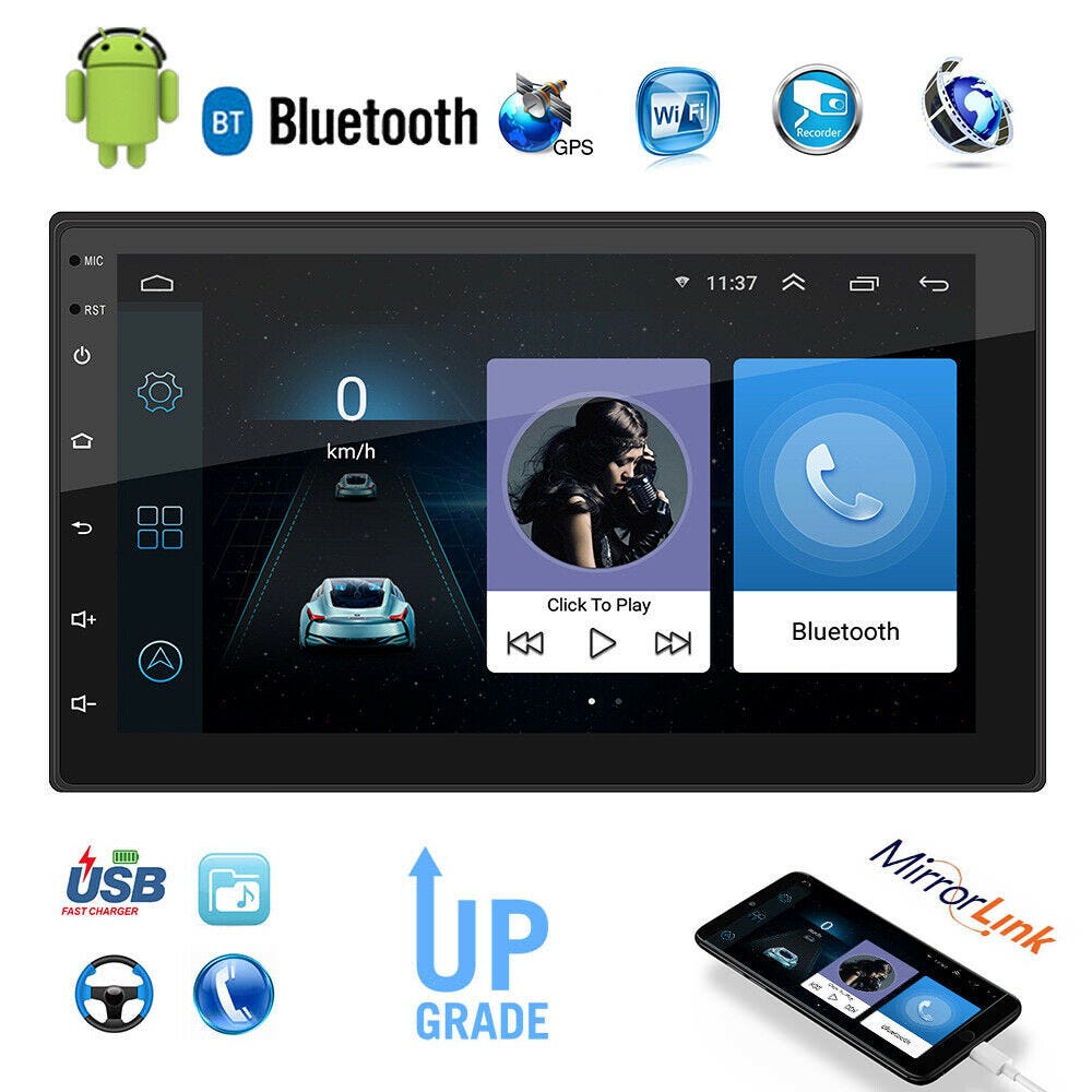 Autoradio 2 Din Stereo Auto Bluetooth 7 pollici touch screen Radio