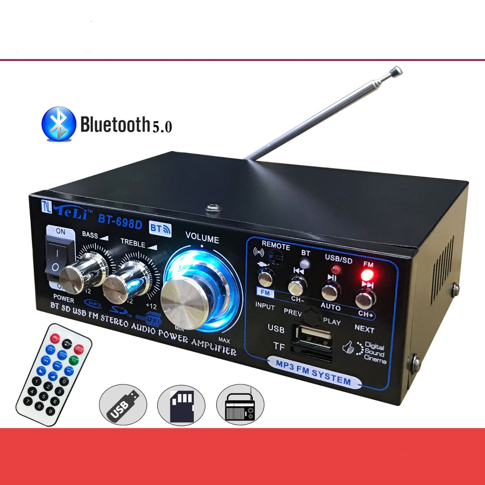 Amplificatore audio bluetooth 5.0 stereo