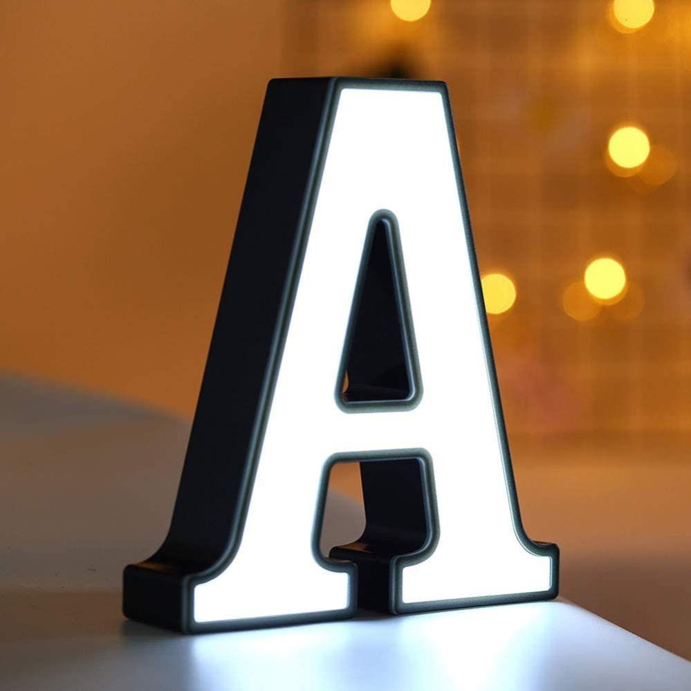 Lampada LED Lettera Alfabeto - 22cm, Luce Bianca Calda, A Batteria, Decorazione Per Casa E Feste, Lettera C