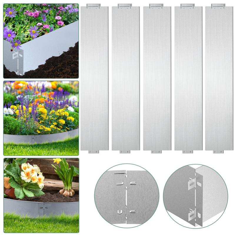 Bordure De Pelouse Métal Galvanisé 10 M Avec Piquets - Armo Gardening - Pour Jardins Et Allées