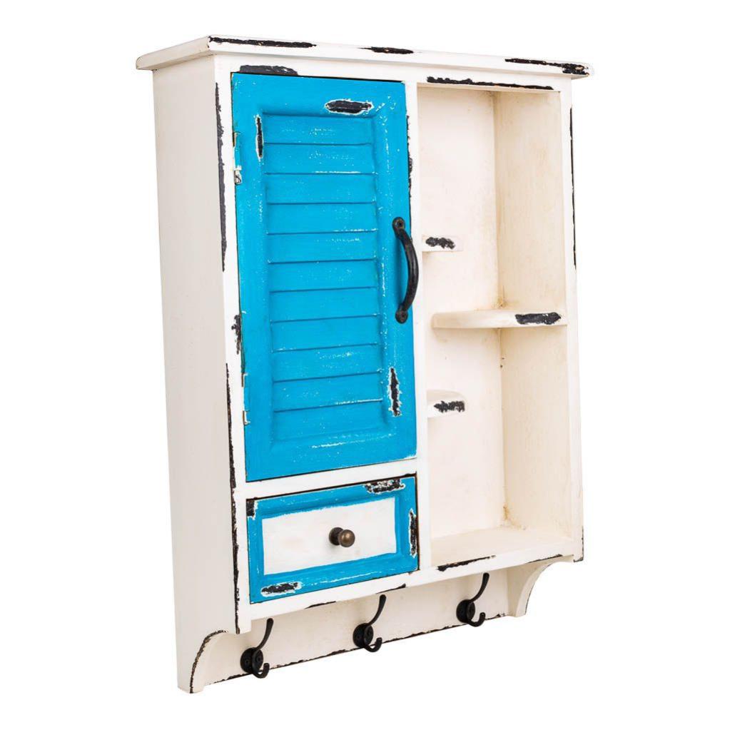 Armoire murale Blanc et Bleu 53x70x16h cm Leroy Merlin