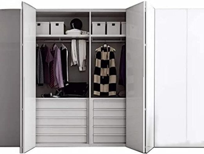 Kit de montaje de puertas correderas para muebles tipo libro - Para armario  con puertas plegables (carril de 3 metros, 1 puerta, cierre suave)