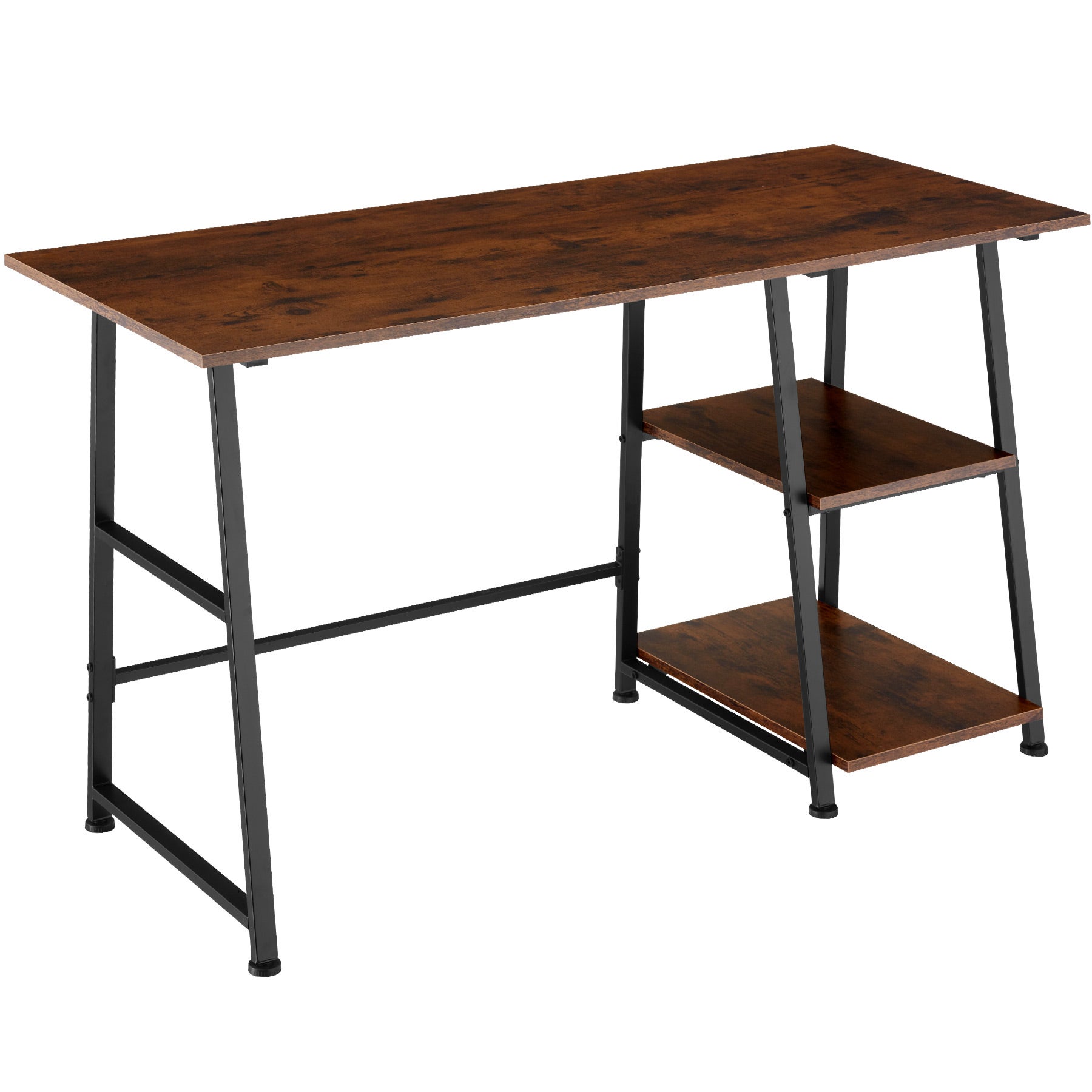 Tectake Table de bureau avec étagère de rangement et poche en