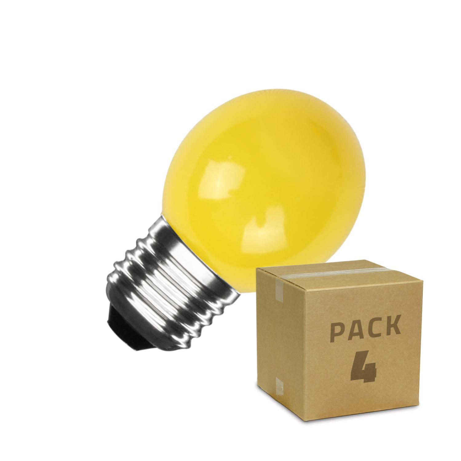 Pack 4 Ampoules LED E27 3W 300 lm G45 Jaune Jaune Leroy Merlin