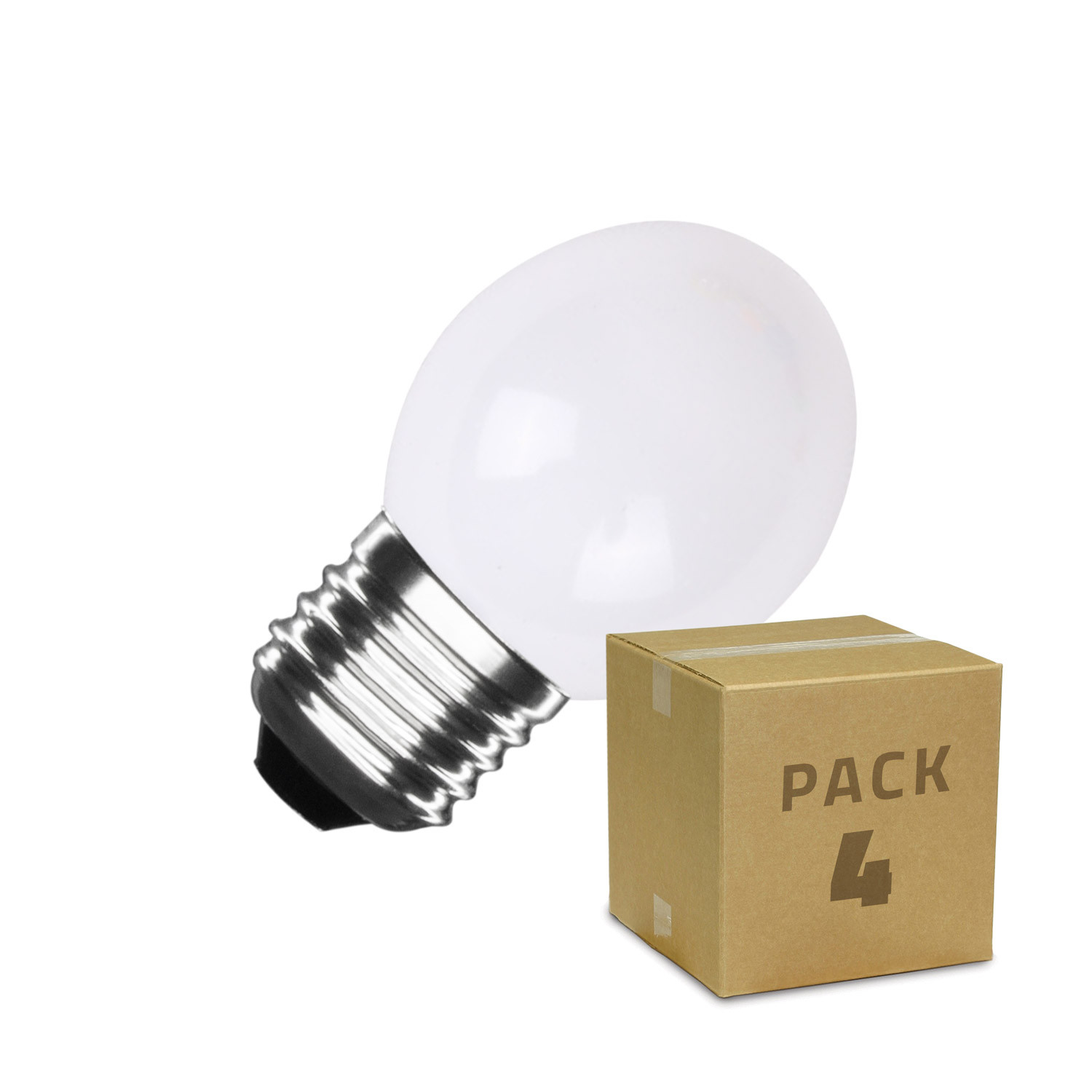 Pack 4 Ampoules LED E27 3W G45 Blanche Blanc Leroy Merlin