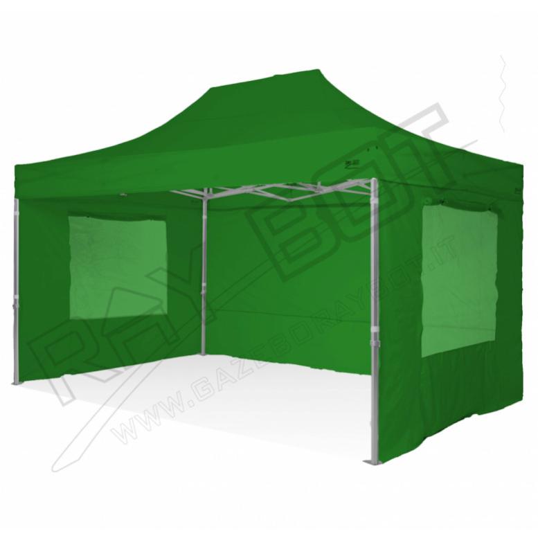 Gazebo Pieghevole 3x4,5 RAY BOT Verde Professionale Con Laterali e