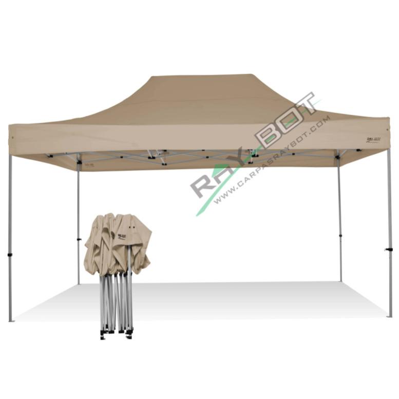 Gazebo Pieghevole 3x4,5 RAY BOT Ecru Professionale Senza Laterali
