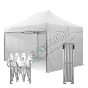 Gazebo Pieghevole 4x4 RAY BOT Bianco Professionale Con Laterali. Tessuto  Impermeabile Da 350g/m in PVC. Gazebo Rapido