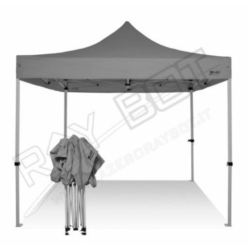 Gazebo Pieghevole 3x3 RAY BOT Grigio Professionale Senza Laterali
