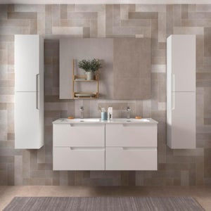 Ensemble complet blanc mat de salle de bain 120 cm - Douro