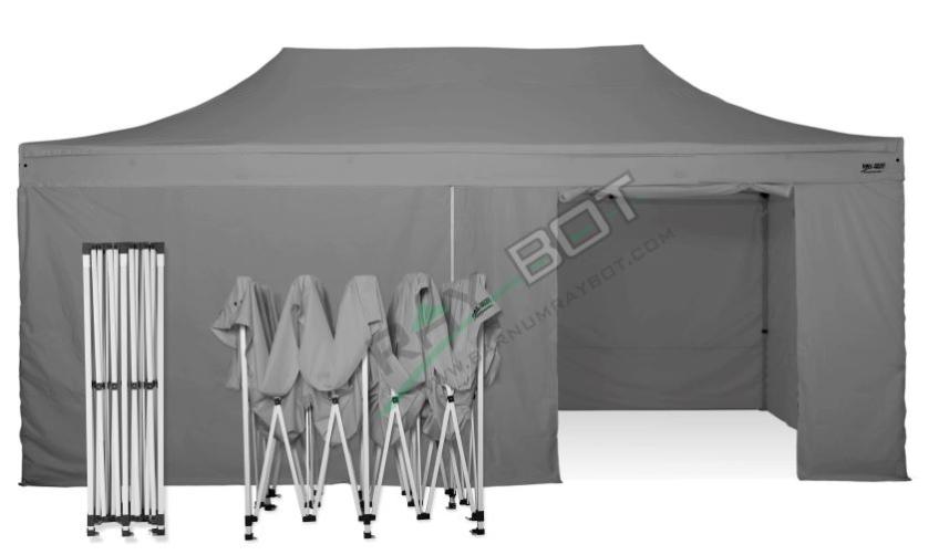 VidaXL Gazebo Professionale Pieghevole In Alluminio 2x2 M – Antracite, Tetto In Tessuto Oxford 280g/m² Con PVC