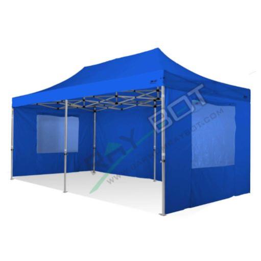 Gazebo Pieghevole 3x6 RAY BOT Blu Professionale Con Laterali e Finestre