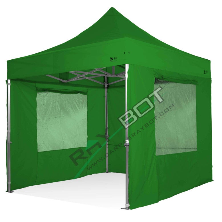 Carpa Plegable 3x3 Crudo Con Laterales y Ventanas. Aluminio 45 mm Top.  Tejido Recubierto De PVC Impermeable, Repelente al Agua De 350gm