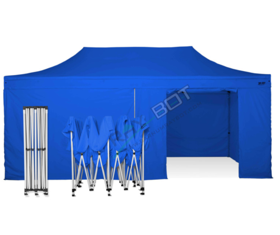 Gazebo Pieghevole 3x6 RAY BOT Blu Professionale Con Laterali . Tessuto