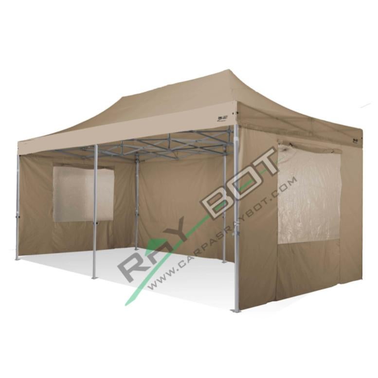 Gazebo Pieghevole 3x6 RAY BOT Ecru Professionale Con Laterali . Tessuto