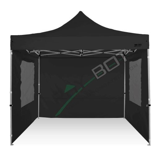 Carpa Plegable 3x3 Azul Con Telones Laterales y Ventanas. Acero 30 mm.  Tejido Recubierto De PVC Impermeable, Repelente al Agua De 350gm