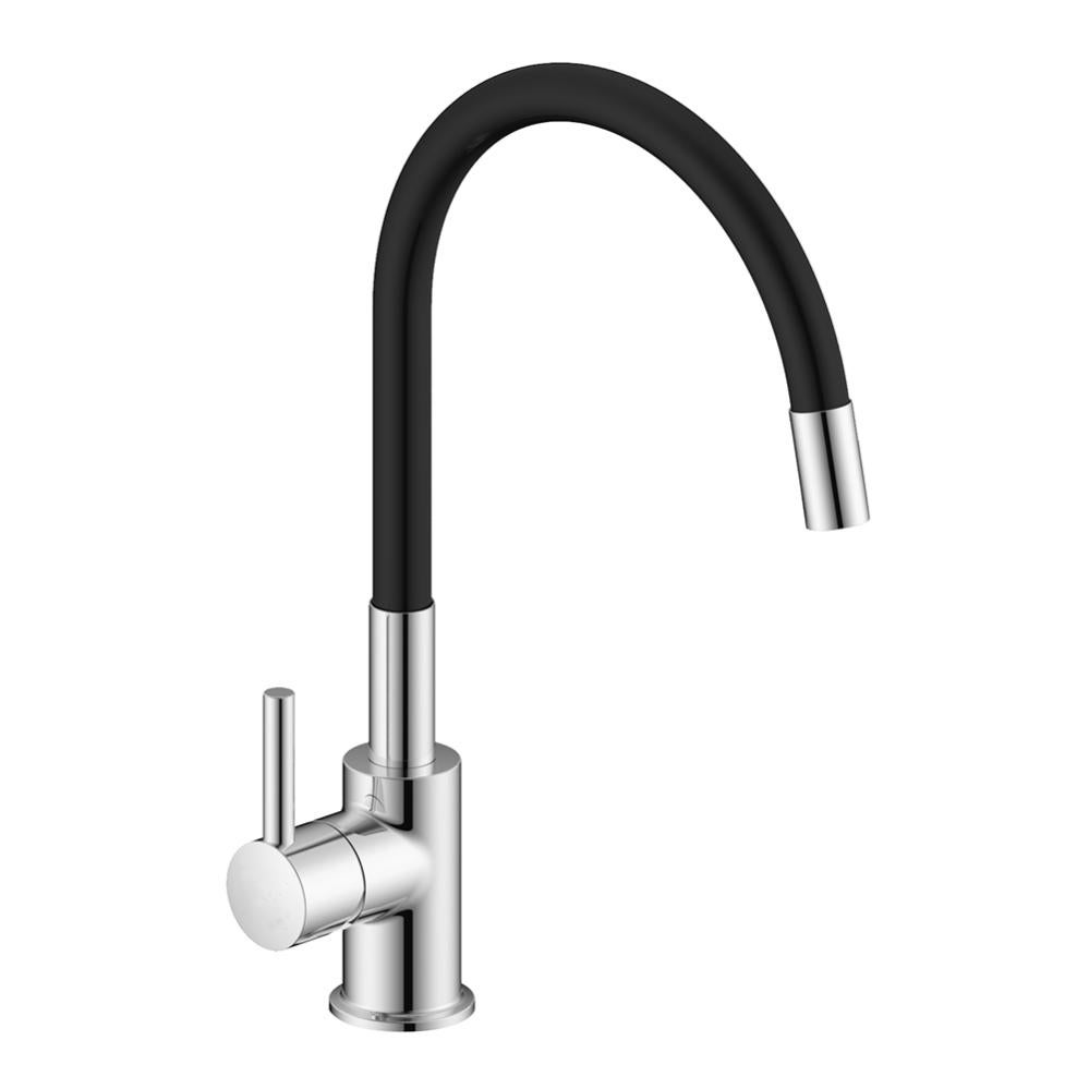 Rubinetto Cucina Ambrosiana Nero - Miscelatore Con Canna Alta In Ottone - Areatore Risparmio Idrico - Foto 7