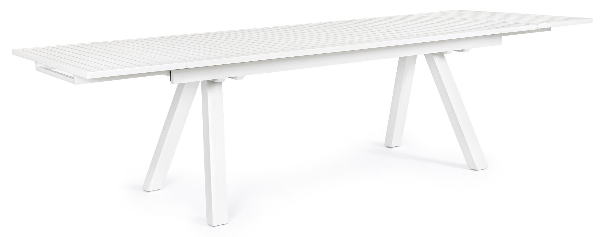 Table extensible de jardin aluminium blanc Loki L 206/251/296 cm
