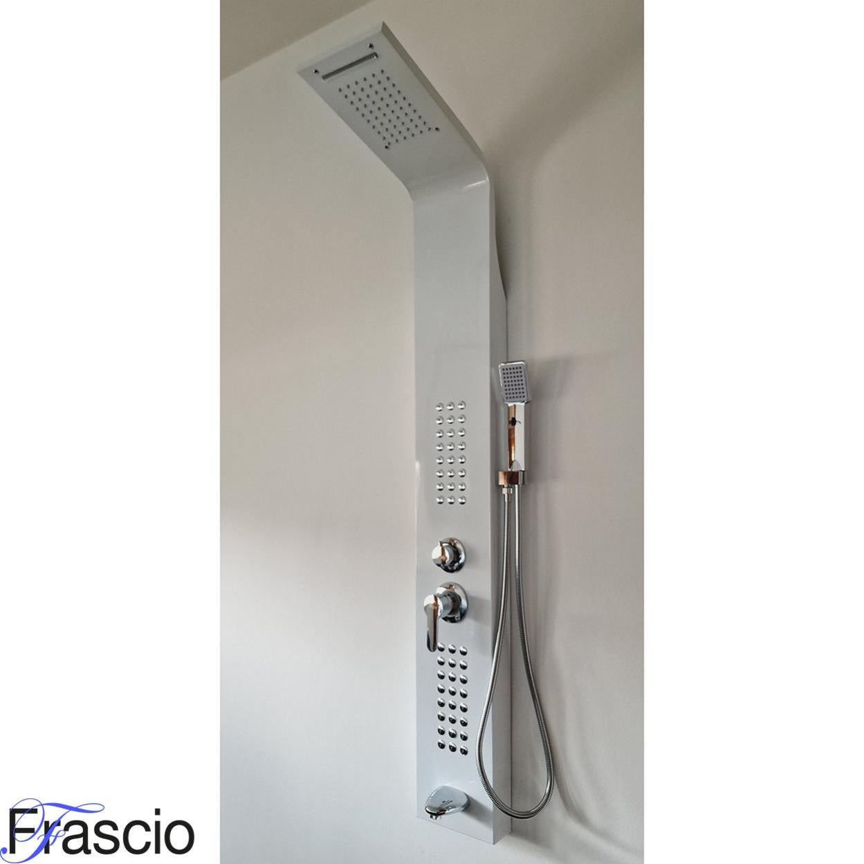 Colonne de douche hydromassante Fra9010 Blanche en acier inoxydable 18/