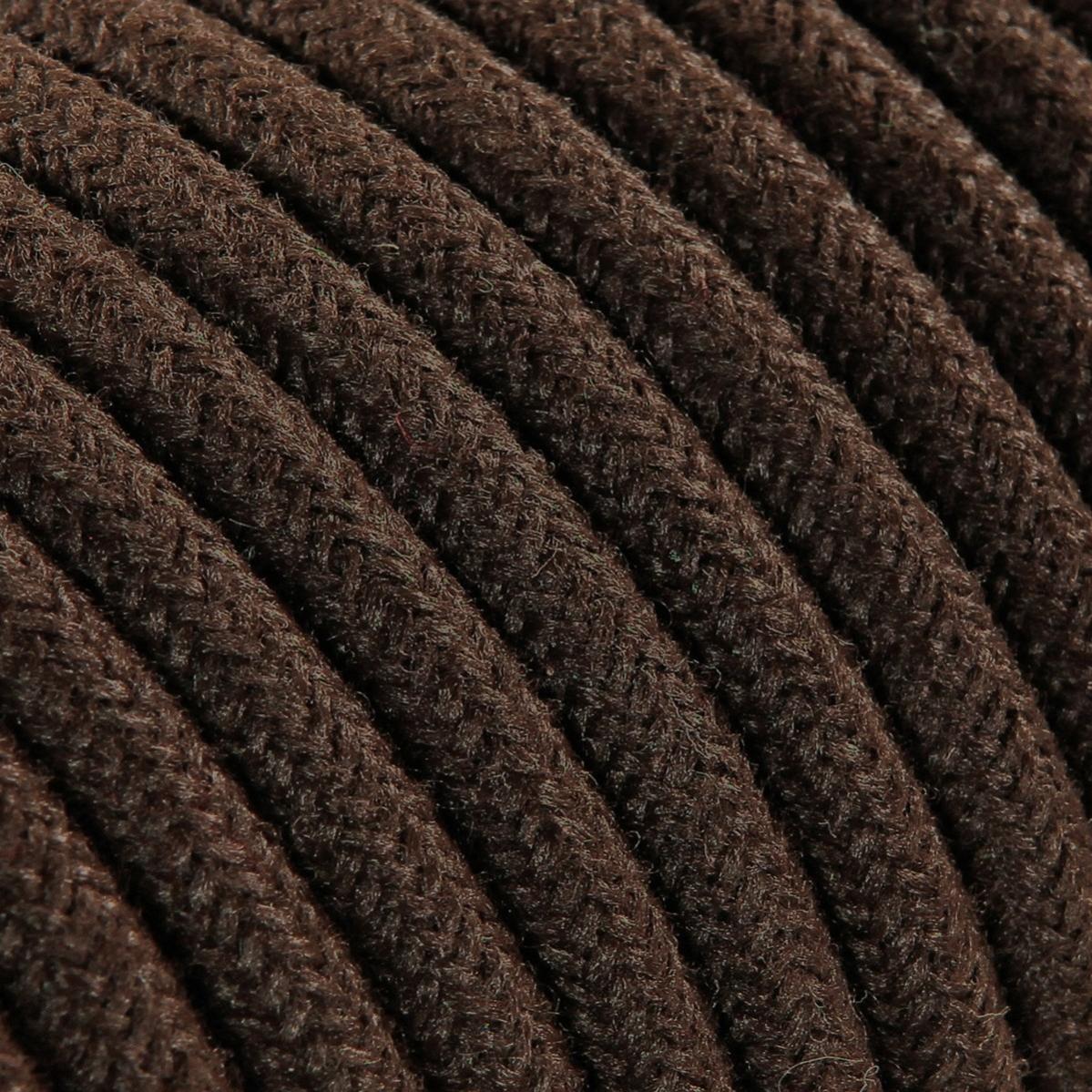Cavo elettrico rotondo rivestito in tessuto Marrone LM09