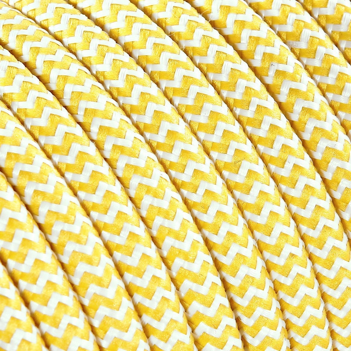 DRESS - Cable Textile Rond 2X0,75 1 mt TO108 BLANC/JAUNE | Leroy Merlin