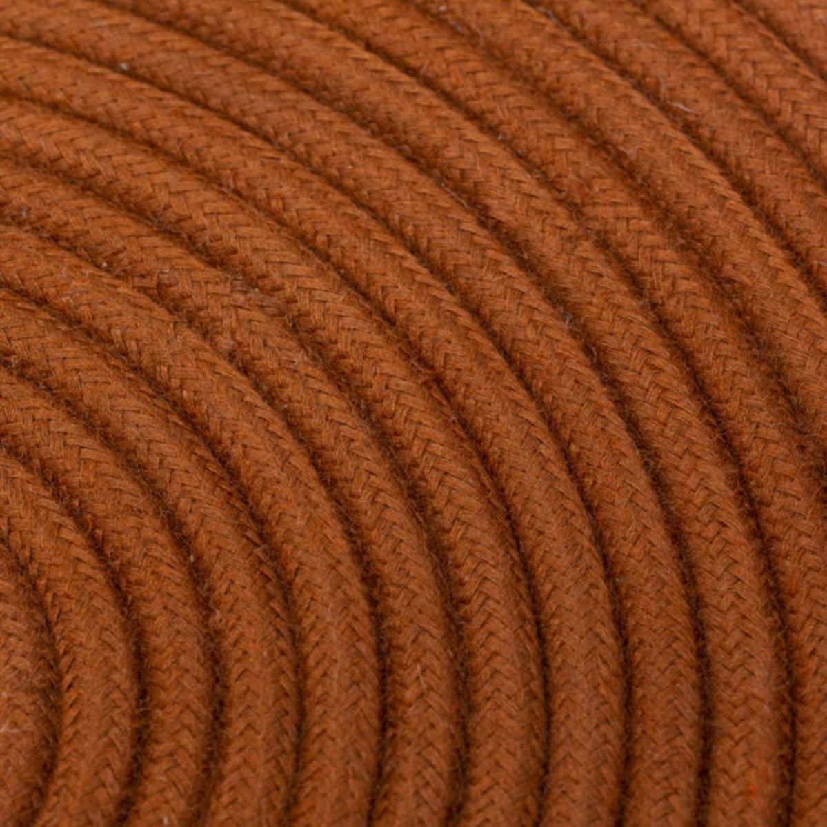 Cavo Elettrico Tondo Con Rivestimento In Tessuto - Marrone Orzo, Sezione 3x0.75, 5 Metri - Made In Italy Per Lampade E Prolunghe - 6