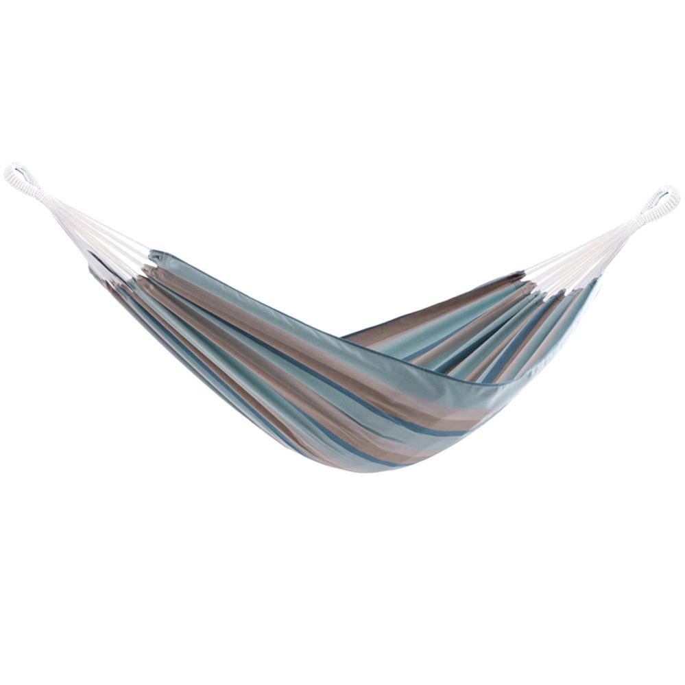 Amaca Doppia Tropicale Vivere Autentica - Stile Brasiliano, 100% Cotone, Frangia A Mano - Ideale Per Giardino, Terrazzo, Relax (Colore Marina)