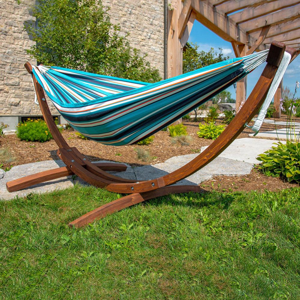 Support Pour Hamac Vivere En Pin Massif - 305cm - Réglable En Hauteur - Pour Terrasse Ou Jardin