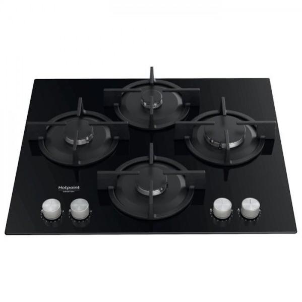 Plaque de Cuisson Table a GAZ HOTPOINT HAGS61SBK 4 foyers 7300W L55.8 x l48.3cm Noir