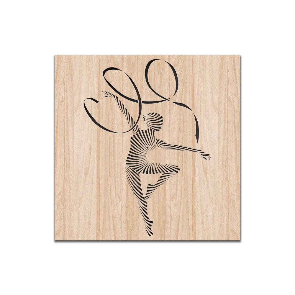 Bailarina - lasercut cuadro decorativo compuesto madera y pvc 60x60 cm
