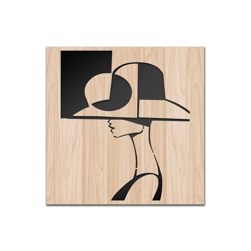 Estilo mujer - lasercut cuadro decorativo compuesto madera y pvc 60x60 cm