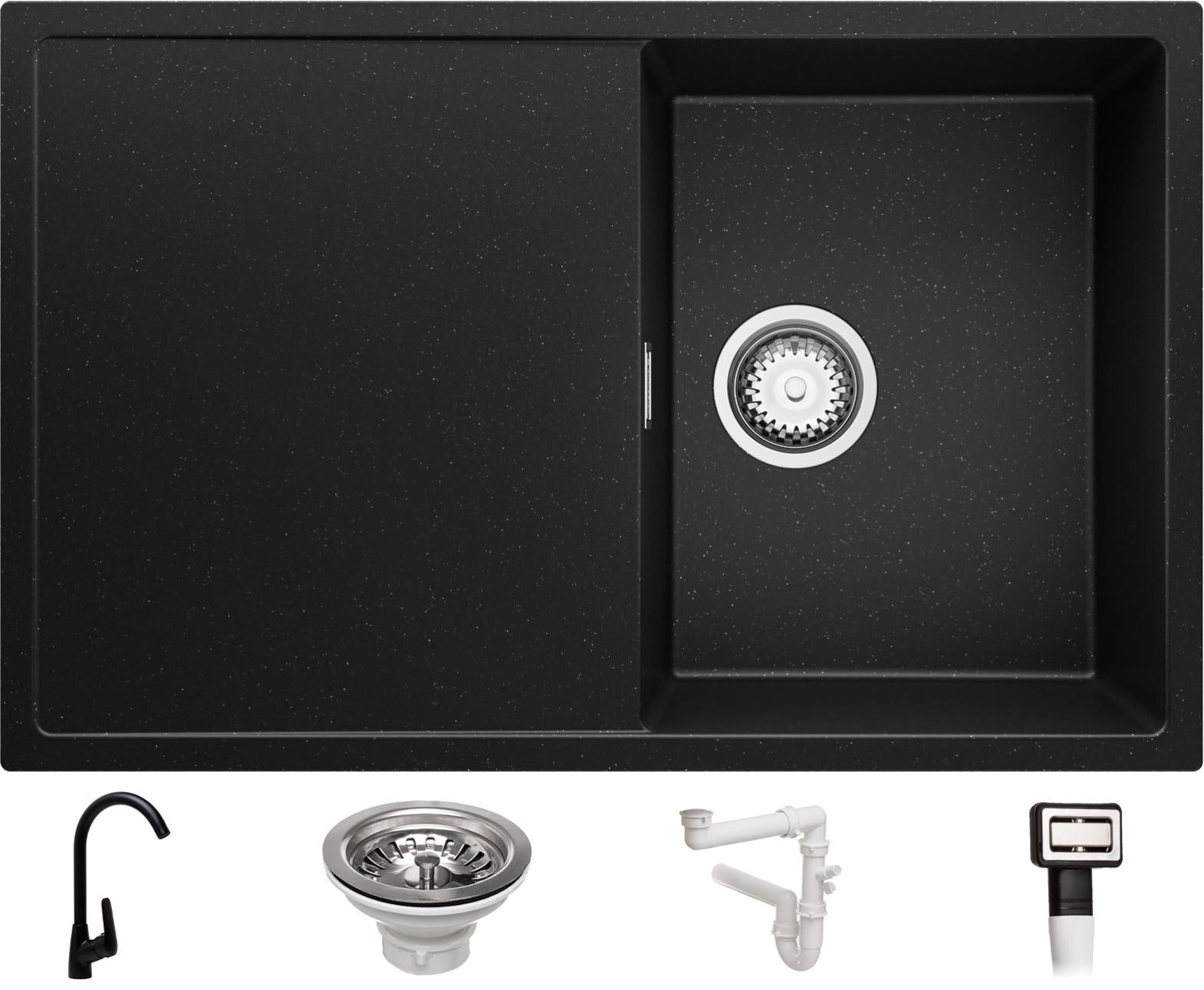 Fregadero cocina 78 x 50 cm fregadero granito un seno grifo 5700