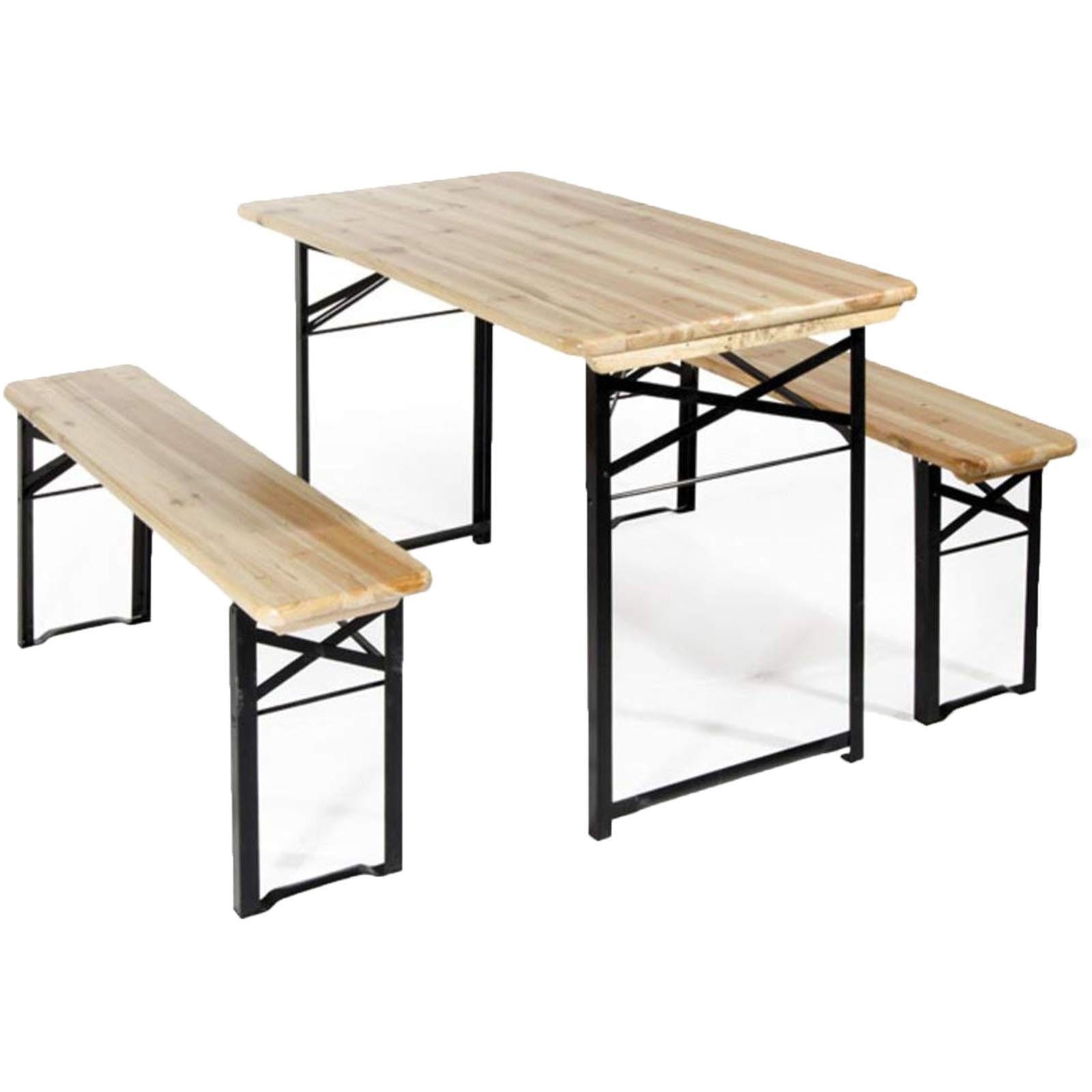 Ensemble brasserie table et 2 bancs 60x120 cm