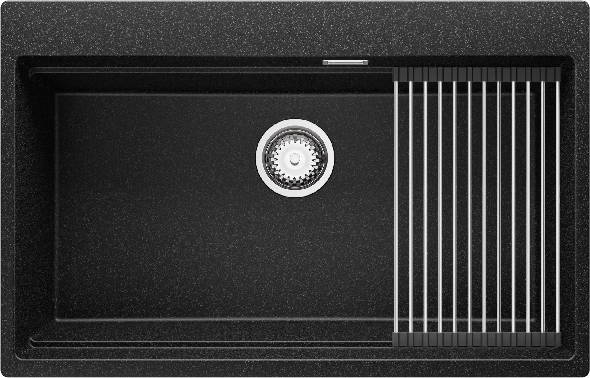 Lavello Da Cucina In Granito CRISTALITE 78x50 Cm Nero - SCHOCK Lima D-100S - Foto 9
