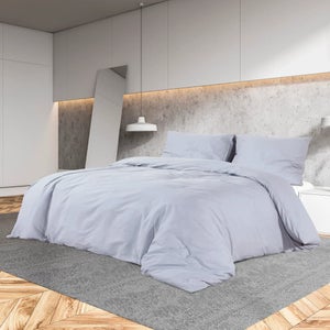 Housse de couette en coton 135 x 200 cm gris AVONDALE 