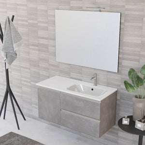 Mobile da bagno sospeso 100 cm rovere chiaro mod. Yili