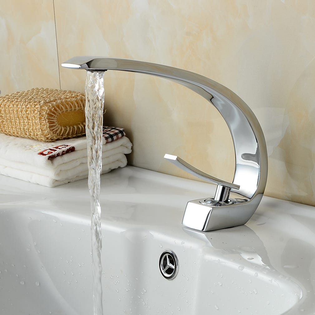 Robinet de lavabo mitigeur salle de bain Mono cascade en laiton