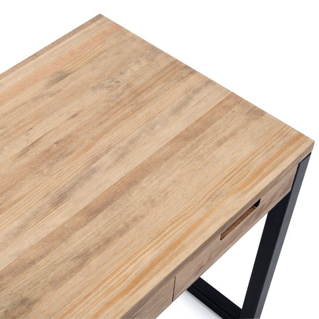 Mesa Elevable iCub Strong 30mm ECO Negra en madera maciza de pino acabado  vintage estilo industrial Box Furniture