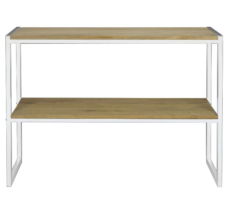 Panchina Angolare In Legno Di Pino - 100x200cm, Bianco E Noce, Con Ripiano - Foto 10