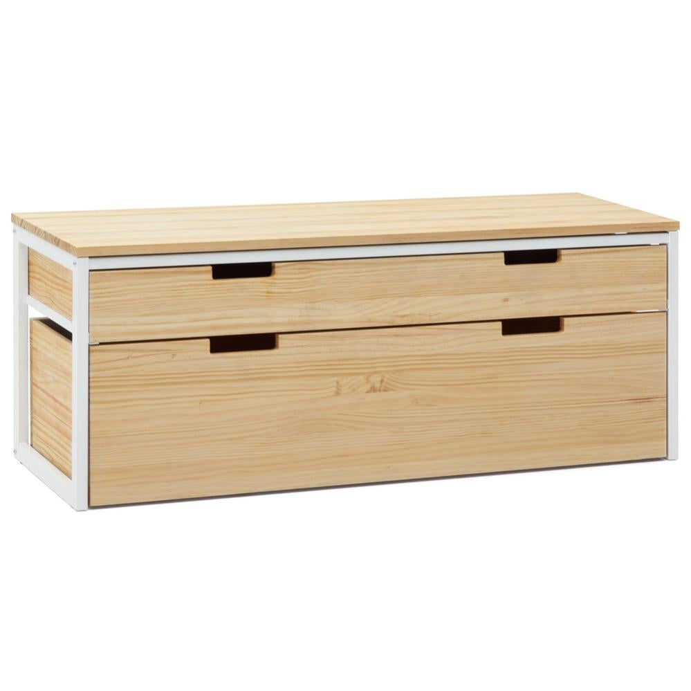 Tavolo Alto Lunds 60x140x110cm Nero In Legno Di Pino Massiccio Finitura Naturale Stile Nordico Mobili Industriali Box 87018729 - copertina