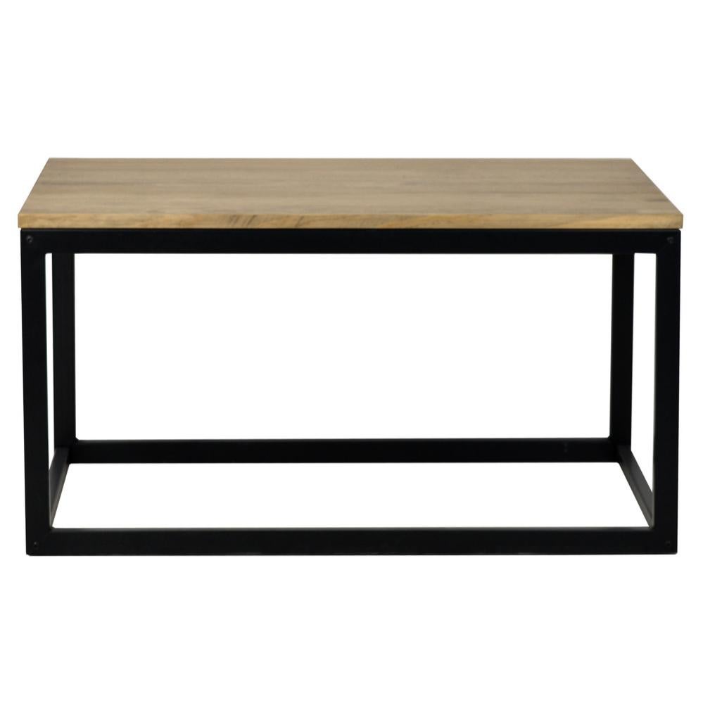 Eluno Tavolino Da Salotto In Metallo Nero – Design Industriale, Piano Robusto E Piedini Regolabili, Perfetto Per Divano E Spazi Piccoli (110x35x41 Cm) - 3