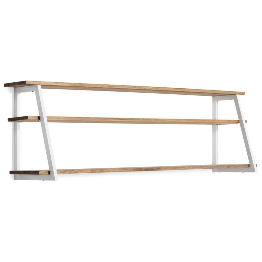 HZE set di 3 mensole cameretta, mensole cameretta bambina galleggiante, mensole cameretta bambino in legno di pino per libri, giocattoli e decorazioni, bianco