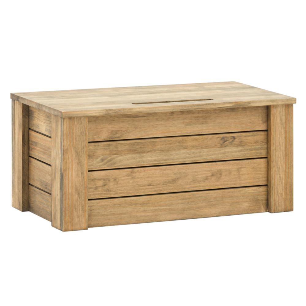 VidaXL Cassapanca in Vera Pelle e Legno Massello di Mango 80x44x44 cm
